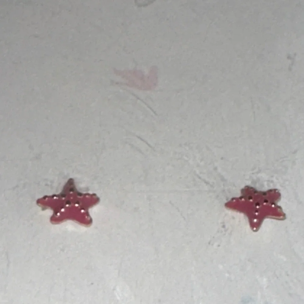 Girl Nation Pink Starfish Stud Earrings 14K Gold Plated Hypoallergenic Beach Sea